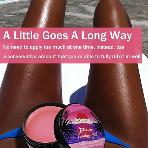 isletan intensive tanning gel peach, tanning gel for outdoor sun & tanning bed, 200g
