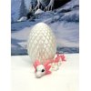 3D Printed Dragon with Dragon Egg, Articulated Mother and Child White and Pink Axolotl Dragons, Fidget ADHD Autism Toy, Executive Desk Toy MCDD041-BD008-PNK-WE