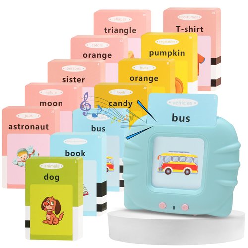 LEBOCADO Learning Toys for Toddler 2 3 4 5 Years Old, 224 Sight Words Talking Flash Cards for Kids Autism, Speech Therapy Toys Early Educational Colors Animals - Blue