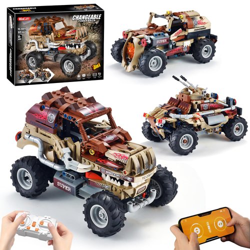 572 Piece STEM Building Toys - 3 in 1 Remote & APP Controlled Building Set/Race Car Building Toy/Mech Dinosaur Truck Roader Car Building Blocks Kit,Christmas Birthday Gifts for Boys Girls Ages 8-14
