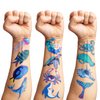 8 Sheets (118PCS) Ocean Temporary Tattoos Themed Under The Sea Animal Creature Birthday Party Decorations Favors Supplies Decor Tattoo Stickers for Women Kids Baby Shower