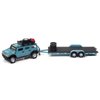 2004 H2 Ocean Blue with Open Trailer Limited Edition to 6012 Pieces Worldwide Truck and Trailer Series 1/64 Diecast Model Car by Johnny Lightning JLBT014-JLSP202B