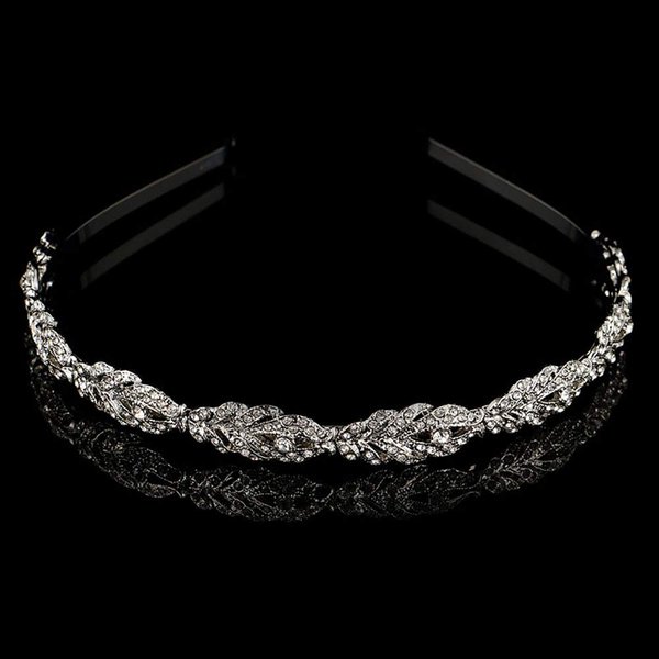 Wedding Party Rhinestone Flower Crown Headband Hair Band Bridal Crystal Headpiece Headdress Hair Accessories for Brides and Bridesmaids (Silver)