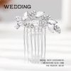 Foyte Crystal Bride Wedding Hair Comb Leaf Bridal Headpieces Rhinestone Hair Pieces Bridesmaid Side Combs Hair Accessories for Women (silver leaf)