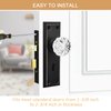 Newliplace Mortise Lock Set for Interior Door, Antique Door Knobs with Lock and Key, Crystal Glass Door Knobs, Oil Rubbed Bronze Finish