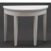 Handley House Dollhouse Miniature Half Round Side Table (White)