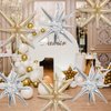 6 Pcs Star Foil Balloons One-Piece 14-Pointed Star Balloons 4D Starburst Cone Mylar Balloons 22inch Christmas Birthday Wedding Wedding Anniversary Party Supplies(Silver + Caramel Colour)