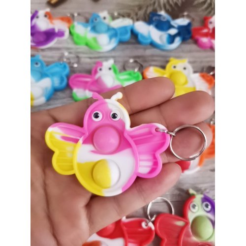colorbopop Bulk Mini pop Bubble Keychain Fidget Present,Bee Party Favors,Classroom Students Boys Girls Birthday Small Gifts