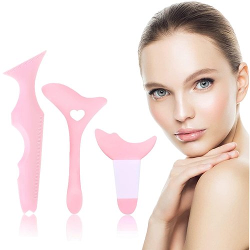 ELUTNG 3Pcs Eyeliner Stencils Silicone Eyeliner Aid Winged Eyeliner Tool Multifunctional Makeup Tool Eye Liner Shadow Applicator Guide for Eyeshadow Mascara Shield Eyebrow Eyelash