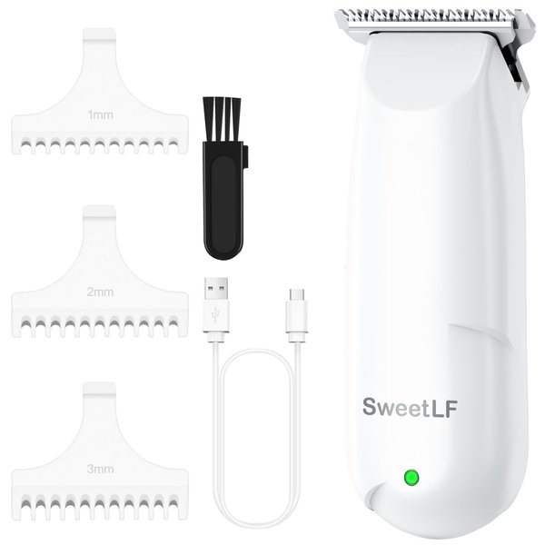 SweetLF Mini Hair Clippers,Small Hair Clippers, Mini Hair Trimmer, Baby Hair Clippers with 3 Guide Combs(1mm,2mm,3mm),USB Rechargeable Portable Hair Clippers for Men Women Baby Pet,Blue (White)