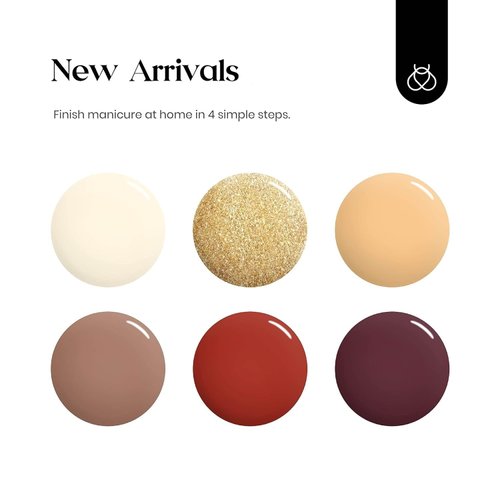 Beetles Red Gel Nail Polish Set, 6 Colors Modern Retro Brown Burgundy Red Gold Glitter Gel Polish Wine Red Gel Nail Kit Soak Off Nail Lamp Uv LED Gift Nail Art DIY Home Minicure Nails