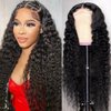 HANSAMU 26 Inch 13x4 Deep Wave Lace Front Human Hair Wigs Curly Wigs Human Hair Deep Wave Glueless Lace Frontal Wigs With Baby Hair Natural Hairline for Black Women HumanHair Wigs