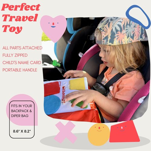 My Quiet Book - Travel Toys for Toddlers 1-3, Learning Toys for Toddlers 1-3 with 10 Montessori Activities, Toddler Girl Toys, Toddler Books, Christmas Toddler Gifts Stocking Stuffers Toddler Toys 1-2