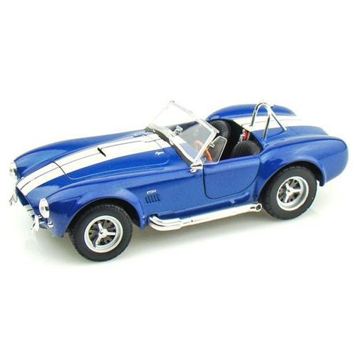 1965 Shelby Cobra 427 S/C Blue Metallic with White Stripes 1/24 Diecast Model Car by Welly 24002bl