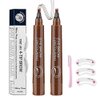 QUEMISS Microblading Eyebrow Pen 3D 4 Fork Tip Eyebrow Pencil Creates Lasting MakeUp Professional Natural Looking Brow Pen Cover Sparse Areas Daily Waterproof Brow Pencil