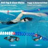 Swimming Goggles 2 Pack Anti Fog Goggles Swimming UV Protection Fit for Adult Men Women Youth Junior, No Leaking Soft Silicone Seal Flat Lens Clear Vision, 3 Sizes of Nose Bridge