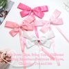 SAWINDA 4PCS Silk Satin Bow Hair Clip with Long Tassel Pink Hair Ribbons Bows for Women Bowknot Hair Barrettes Claw Metal Clips Bowknot Wedding Party Hair Accessories