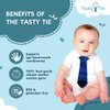 Tasty Tie Teething Tie, 3-in-1 Clip-on Baby Tie Crinkle Toy & Silicone Teether for 3-6-9-12-18 Month Babies | GOTS Certified Organic Cotton | Unique Baby Boy Gift or Stocking Stuffer, Polka Dot Style
