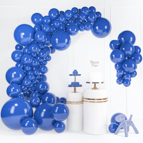 LovesTown 100PCS Dark Blue Balloons, Different Size Balloon Garland Arch Kit Latex Royal Blue Party Balloons for Birthday Wedding Decoration