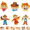 24 Sets Fall Crafts for Kids Scarecrow Craft Kit Bulk Thanksgiving Halloween Scarecrow Craft Stickers Make Your Own Scarecrow Ornaments for Halloween Autumn Birthday Party Supplies