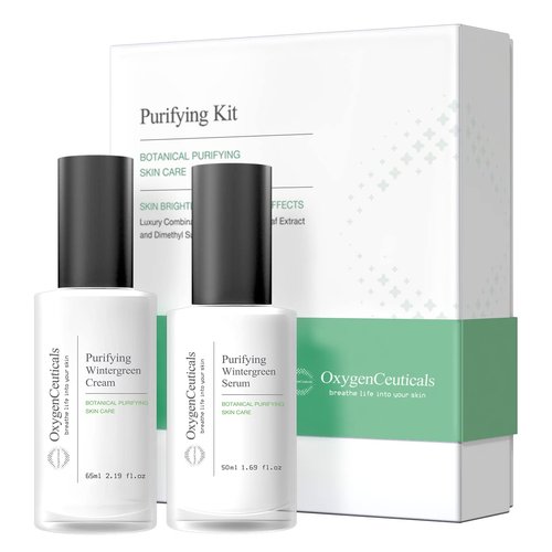 Two-Step Acne Treatment Kit, OxygenCeuticals Purifying Kit, formulated with Centella and Wintergreen Extract, Serum + Moisturizer, Breakout Prevention, Acne & Blemish Control