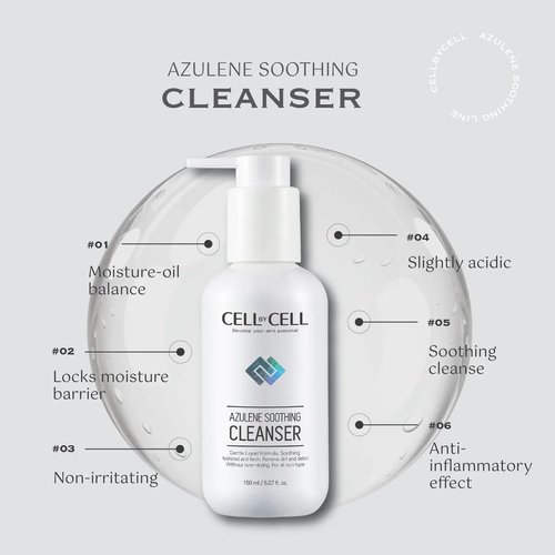 Azulene Soothing Cleanser | Liquid To Foam Gentle Cleanser To Leave the Skin Feeling Refreshed & Revitalized | 150ml