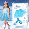 Princess Dress Up for Girls, Dress Up Clothes for Girls with Princess Shoes, Toddler Girls Jewelry Boutique, Pretend Play Gifts for Little Girls Aged 3-6 Years Old