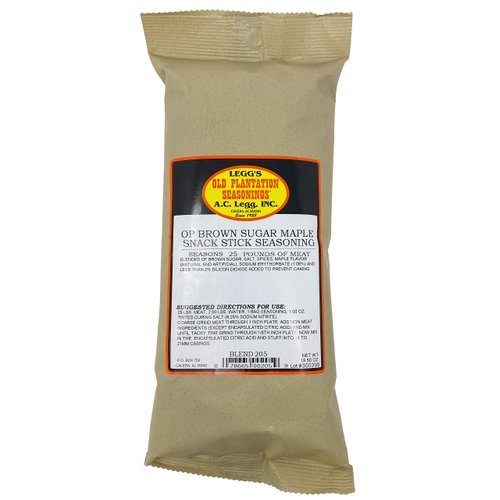 A.C. Legg Custom Blended Seasonings - Brown Sugar Maple Snack Stick Seasoning for up to 10 pounds of meat - 7.8 ounce includes cure pack