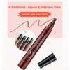 Eyebrow Pencil Microblading Eyebrow Pen Instant Lift Brow Pencil 4 Fork Tip Waterproof Eyebrow Pencil Fills Brows Makeup All-Day Natural Makeup Effect (Light Brown*2)