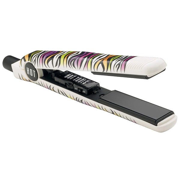 Hot Tools CeramicTi Professional Nano Ceramic Flat Iron, Rainbow Zebra-1"