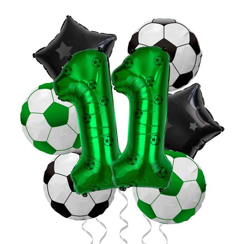 Soccer Party Decorations, Soccer Foil Balloons, Number 11 Foil Balloons for Kids Soccer Fans 11th Birthday Party, Soccer Game Day Party Decorations