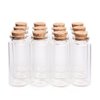 Danmu 30ml 1.18" x 2.75" Mini/ Tiny Glass Jars with Wood Cork Stoppers, Wishing/ Message Bottle for Halloween Decorations, Wedding/ Baby Shower Favors(12Pcs)
