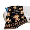 reoqeosy Monkey Blanket Monkey Gifts for Boys Girls Kids Cozy Fleece Throw Blanket Stuff Animal Plush Blankets for Bed Decor 50"x40"