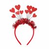 Soochat Valentine's Day Heart Headband Red Glitter Love-shaped Head Boppers for Valentines Day Wedding Birthday Party Supplies