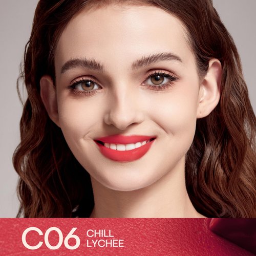 Mistine Lipstick Thai Latte Sheer Creamy Rouge Velevt Matte Lipstick for Women Non-sticky Lipstick C06 Chill Lychee 0.123oz 1 Count