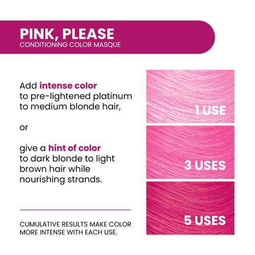 ALOXXI InstaBoost PINK Color Depositing Conditioner Mask â€“ Instant Temporary Hair Color Dye - Hair Color Masque for Deep Conditioning (Pink Please), 6.8 Fl Oz (Pack of 1)