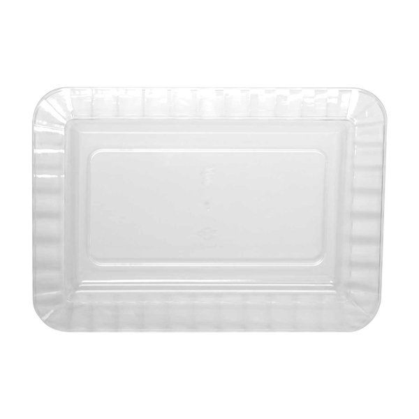 Party Essentials Deluxe Quality Hard Plastic 5 x 7-Inch Rectangular Appetizer Plates, Clear, 24 Count