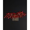 Rumtock Ruby Red Rhinestones Gold Hair Comb for Wedding Brides Women Girls Side Headpiece Hair Styling Jewelry (Red)
