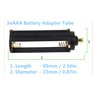 Cafurty Plastic 3xAAA Battery Adapter Tube 3pcs for Handheld Flashlight Torch - Set of 3