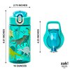 Zak Designs Kids Water Bottle For School or Travel, 16oz Durable Plastic Water Bottle With Straw, Handle, and Leak-Proof, Pop-Up Spout Cover (Dinosaur)