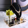 Foraineam 3 Pack Black Velvet Necklace Bust Display 3D Jewelry Chain Organizer Mannequin Model Display Stand Holder