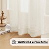 FMFUNCTEX Linen Sheer Curtains for Bedroom, Beige Curtains 84 inches Long for Living Room, Natural Flax Blend Window Draperies for Farmhouse, Rod Pocket 2 Panels