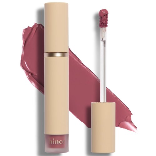 HINCE Slim-Fit Liquid Velvet Lip Tint - Vegan, Vibrant & Moisturizing, Neutral Blooming Colors - Airy Light Petal Touch, Weightless Comfort, Transfer-Proof, No Dryness or Thickness (ALLURE MOMENT)