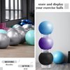 Wenqik 3 Pcs Exercise Ball Stand Holder 14.5 Inch Plastic Yoga Ball Base Stability Ball Fitness Ball Display Stand Medicine Therapy Ball Carrier Storage Stackers(Clear)