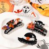 4 Pack Halloween Hair Claw Clips,Bat Ghost Skull Witch Hat Design Halloween Hair Clip,Rhinestone Claw Clip,Non-slip Hair Clips Strong Hold Hair Jaw Clips for Women Girls Halloween Hair Accessories