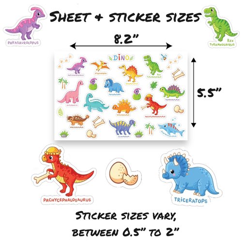 Joyful Artistry Dinosaur Stickers for Kids 2-4, Dinosaur Party Favors, Over 700 Dinosaur Stickers for Kids, Dino Party Favors, Dino Party Supplies, Dinosaurs Stickers, (Dino)