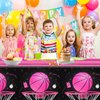 Basketball Tablecloth, 3Pcs Pink Basketball Birthday Decorations Plastic Table Cover, Pink Basketball Girls Table Cloths for Basketball Sports Theme Birthday Party Supplies