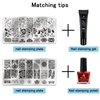 Biutee Nail Stamping Plate Kit 2 Nail Stamper 13 Nail Art Stamp Plate Set 2 Scraper Nail Stamping Kit Template Image Plate Stencils Tool for Manicure Lace Design Holiday