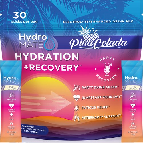 NatureWorks HydroMATE Electrolytes Powder Packets Pineapple Hydration Accelerator Low Sugar Party...