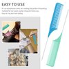 3 Sizes Highlighting Comb Set With Pastel Alligator Clips, Weaving Styling With Rat Tail Comb Teasing Foiling Combs Heat Resistant For Hair Salon Barber Home(Pastel Blue)